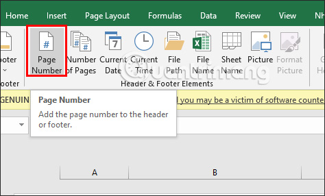 Page Number Excel 