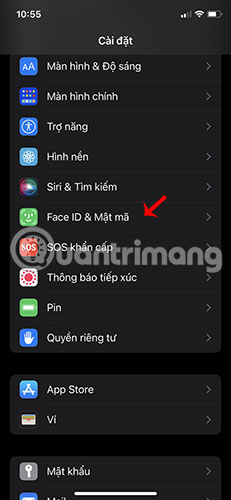 Đi tới Cài đặt > Face ID & Mật mã