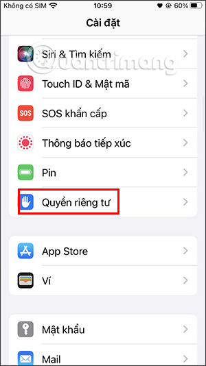 Quyền riêng tư trên iPhone