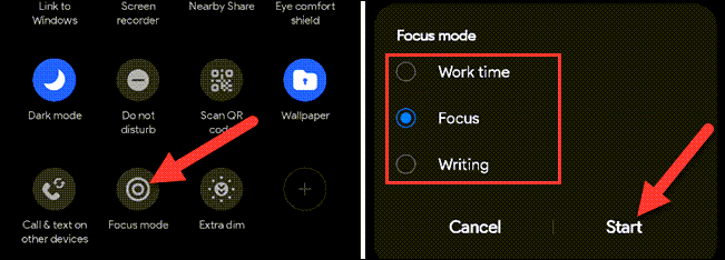Nhấn vào nút Focus Mode