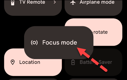 Kéo tile Focus Mode đến vị trí mong muốn