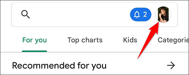 Nhấn vào ảnh đại diện hồ sơ