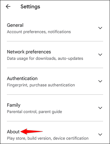  Nhấn vào mục “About” 