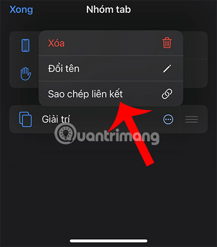 Nhấn vào Sao chép liên kết
