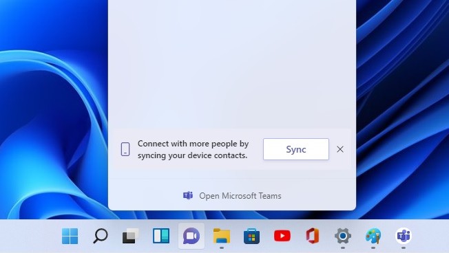 Nút Widget và nút Microsoft Teams (Chat) trên Taskbar Windows 11