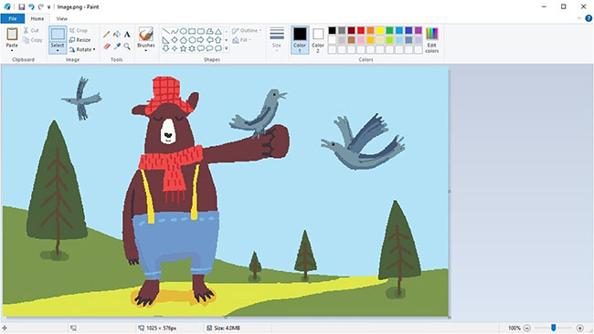 Giao diện Microsoft Paint
