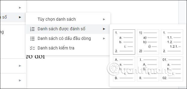 Bỏ tiền tố hậu tố trong list Google Docs