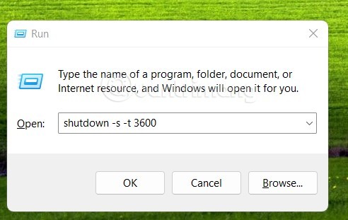 Mở Run chạy lệnh shutdown