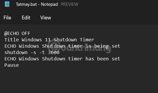 Sửa file .bat để thay đổi thời gian