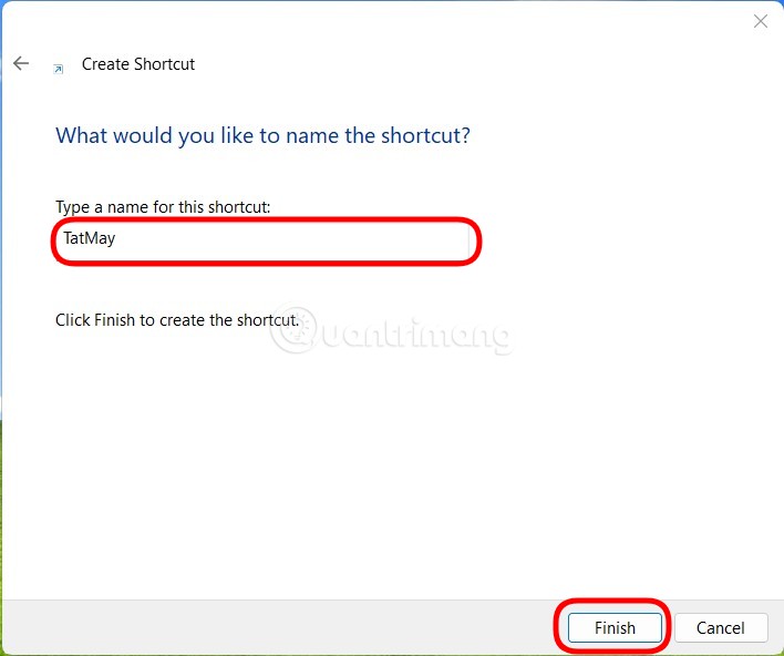 Đặt tên cho shortcut
