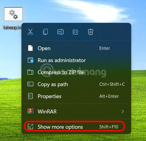 Nhấn chuột phải vào file chọn Show more options