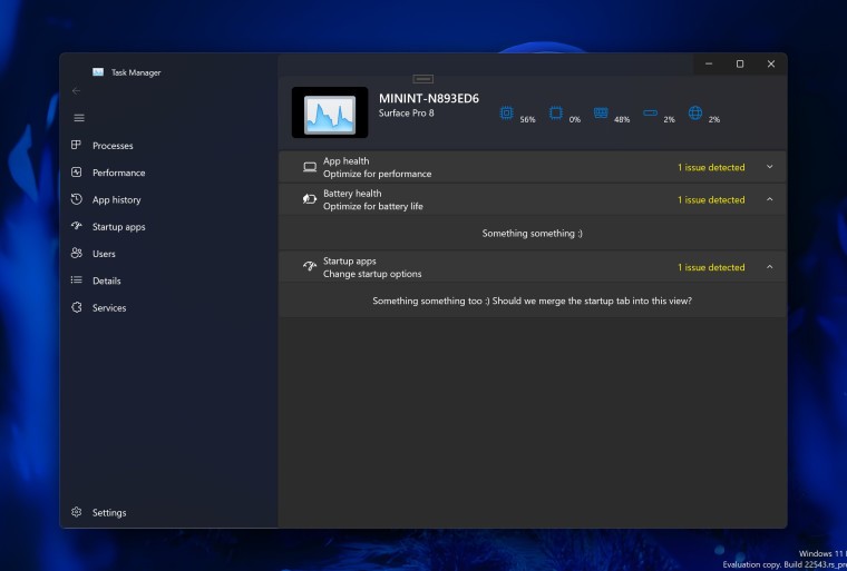 Sắp có thể xem tình trạng app, tình trạng pin... ngay trong Task Manager của Windows 11