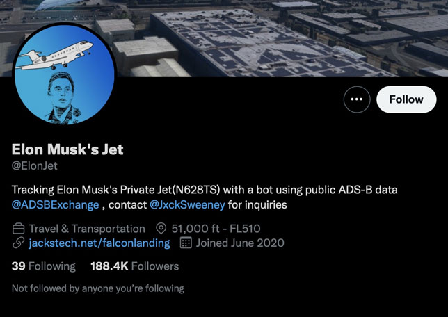 Dòng chia sẻ của Jack Sweeney