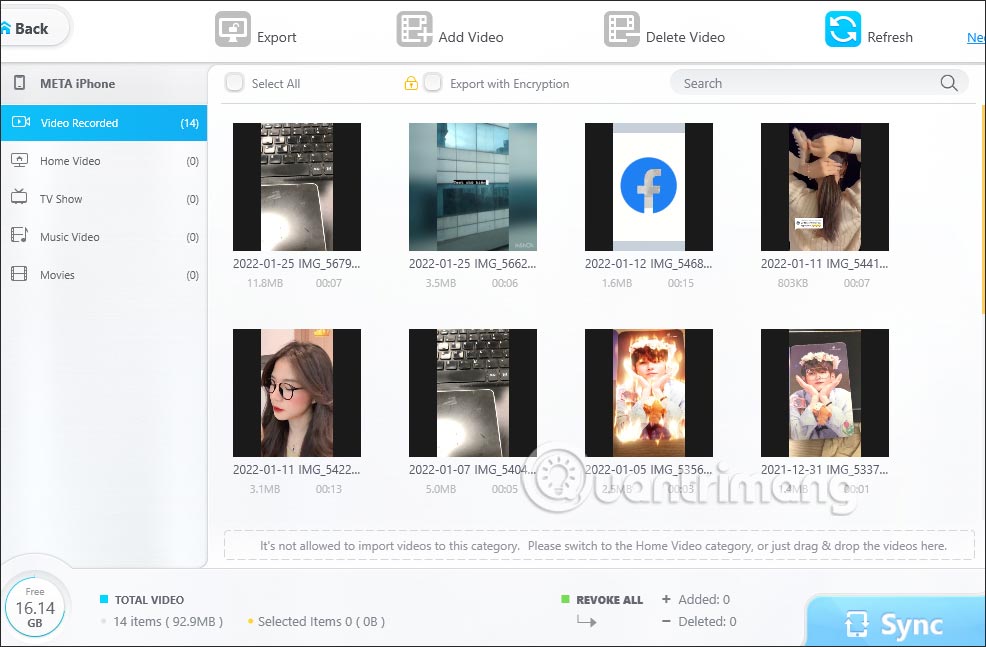 Quản lý video trên DearMob iPhone Manager