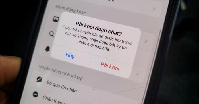 Không thể thoát khỏi nhóm chat Messenger
