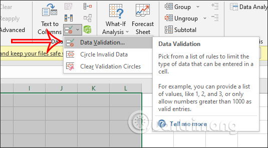 Cách giới hạn độ dài ký tự trong ô Excel