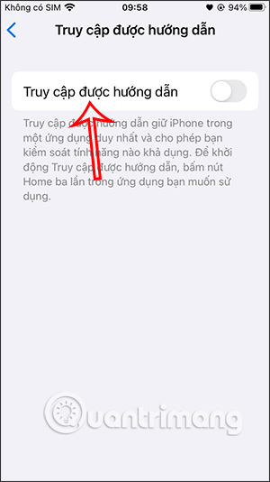 Kích hoạt Truy cập được hướng dẫn