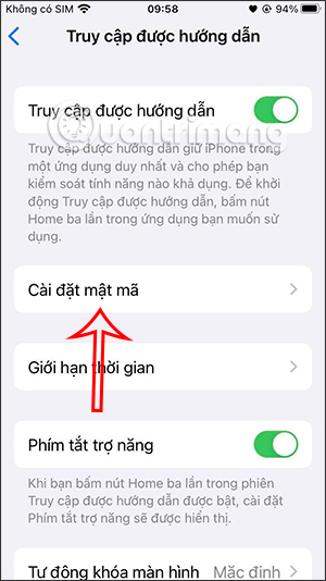 Cài đặt mật mã