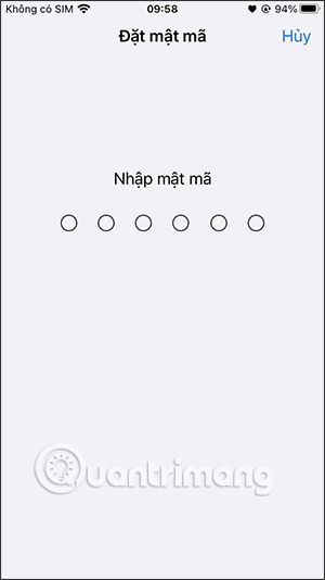Nhập mật khẩu khóa iPhone