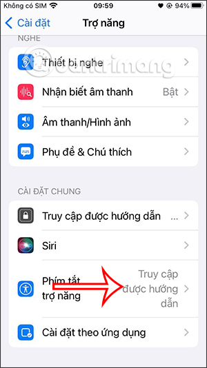 Kích hoạt 3 lần nhấn Home