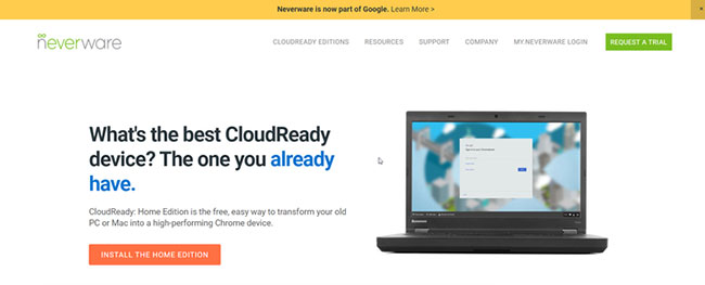 Trang web CloudReady for Home