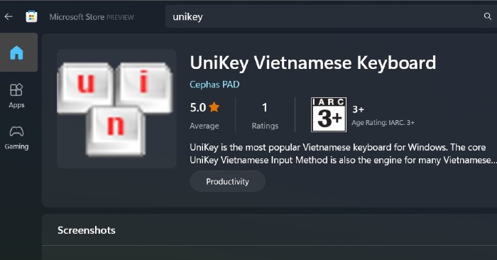 Cẩn trọng với ứng dụng Unikey trên Microsoft Store - QuanTriMang.com