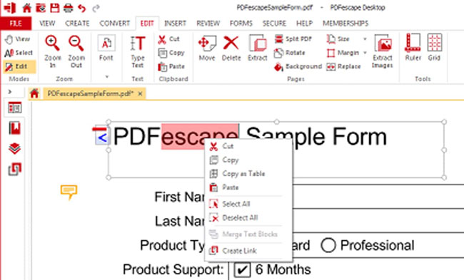 Chỉnh sửa file PDF trong PDFescape