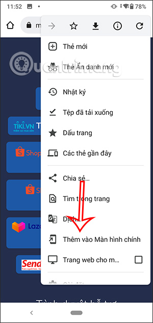 Thêm ngoài màn hình