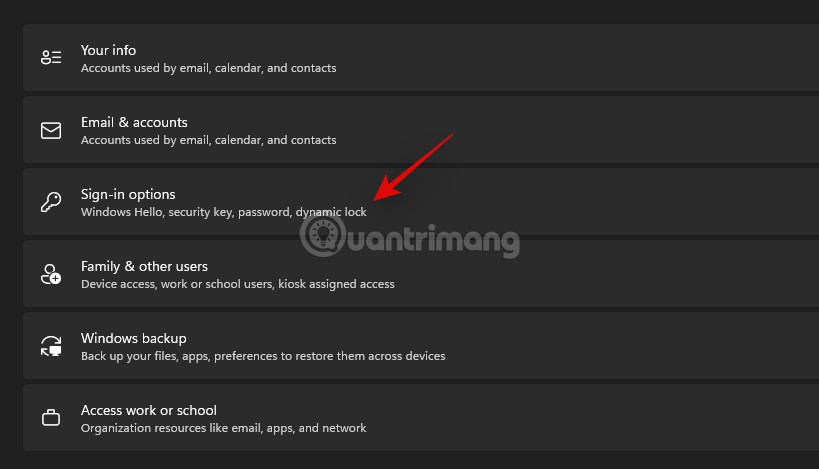 Nhấn vào Sign-in options.