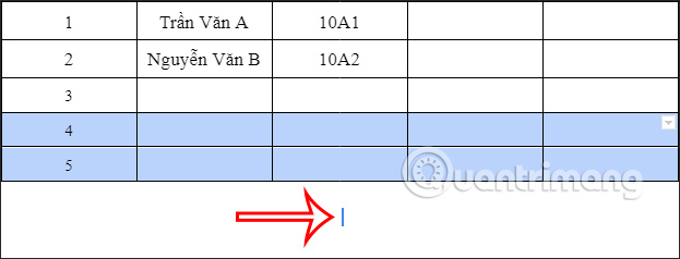 Kéo vùng muốn tách 