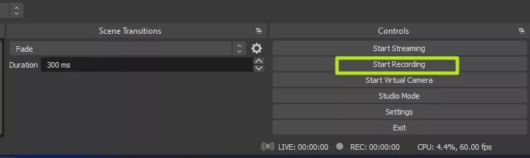 Nhấn Start Recording
