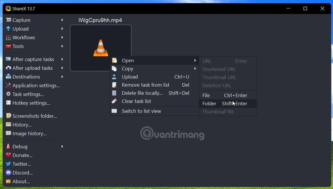 Truy cập thư mục chứa video