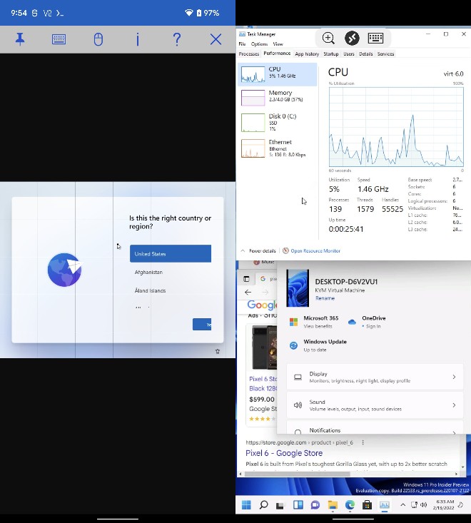 Có thể chạy Windows 11 full chức năng trên Android 13