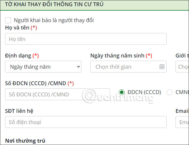 Thông tin người gia hạn