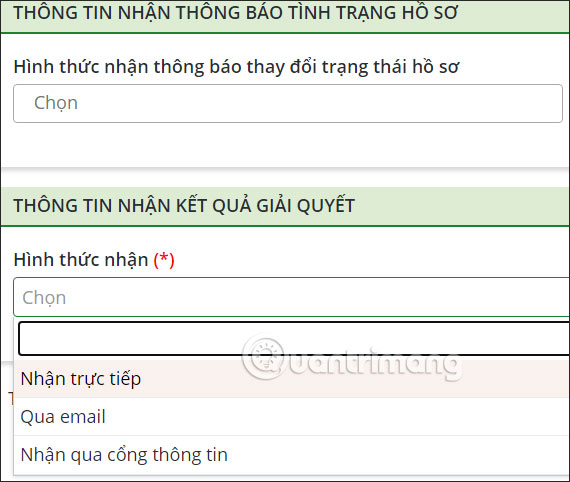 Cách thức nhận kết quả