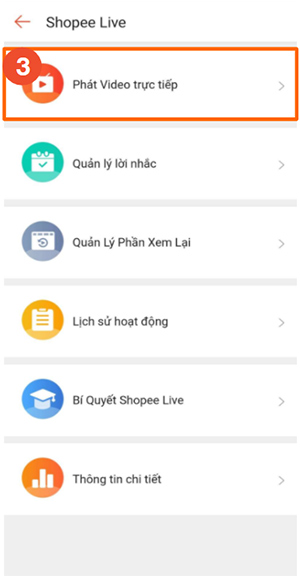 Phát trực tiếp Shopee 