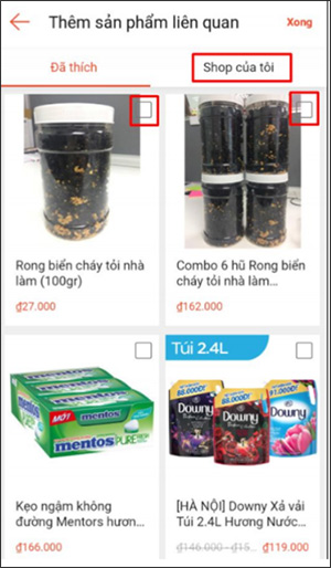 Thêm sản phẩm phát live stream Shopee