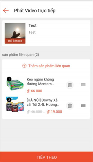 Thực hiện live stream Shopee