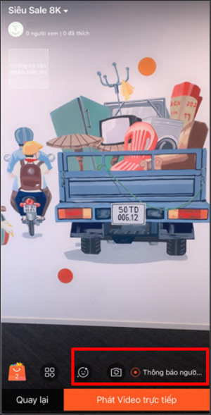 Gửi thông báo live stream Shopee