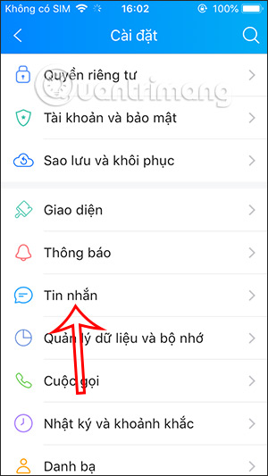 Tin nhắn trên Zalo