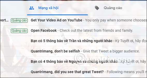 Xóa email không quan trọng