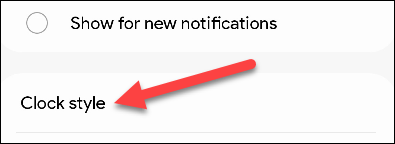 Chọn “Clock Style”