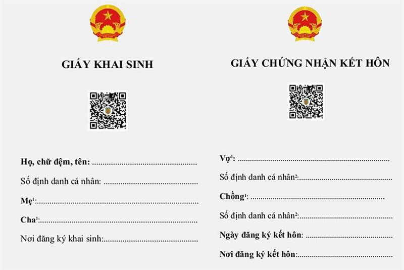 Giấy đăng ký khai sinh mã QR