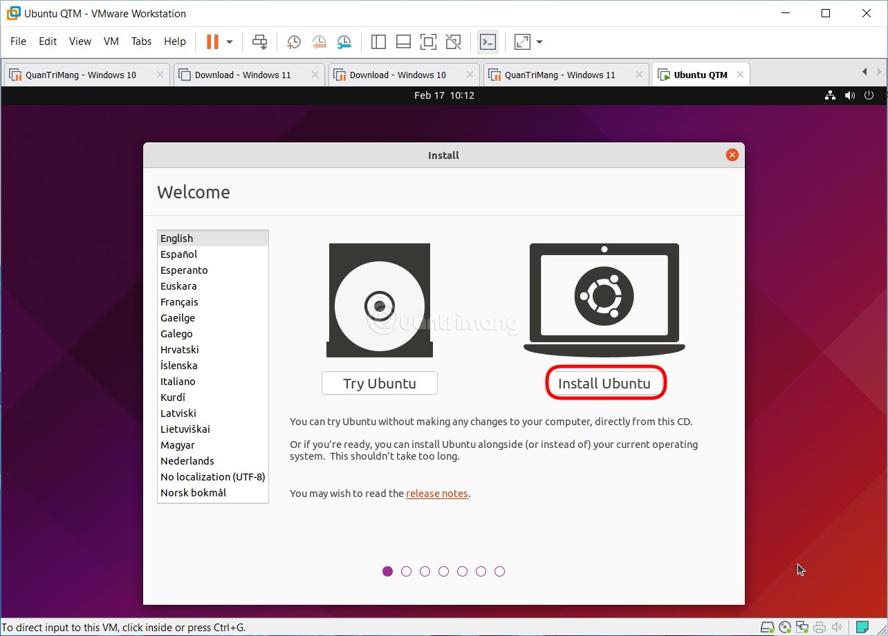 Nhấn Install Ubuntu