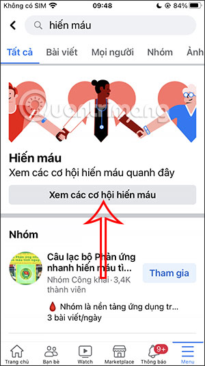 Hiến máu trên Facebook