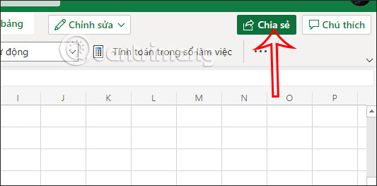 Chỉnh linh chia sẻ file trên Excel Online