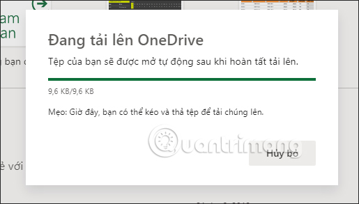 Giao diện trong Excel Online