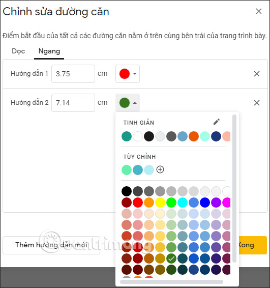 Cách chỉnh sửa đường căn trong Google Slides
