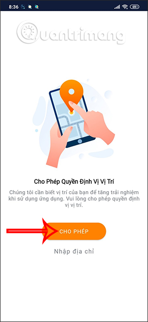 Dùng vị trí trên AhaMove