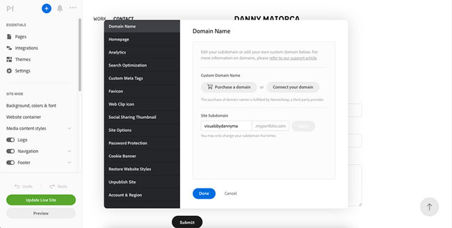 Cách bạn có thể tạo domain với Adobe Portfolio
